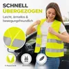 4x gilet di sicurezza auto ISO20471-2025 & 2026: Giallo Anteprima dell’immagine prodotto 6