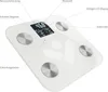 A white diagnostic scale with silver electrodes and a digital display, shown from a slightly elevated angle with labels pointing to various features. Anteprima dell’immagine prodotto