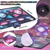 A collage of images showcasing a double dance mat, its features, and dimensions. Produktbild-Vorschau