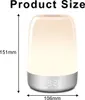 A product size chart showing a bedside lamp with dimensions indicated. Produktbild-Vorschau