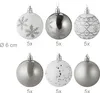 Relaxdays Weihnachtskugeln 30er Set, Kunststoff, D: 6 cm, Produktbild-Vorschau 4