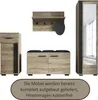 A collection of hallway furniture, including a coat rack, shoe cabinet, and wardrobe with a mirror. Produktbild-Vorschau