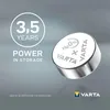 A VARTA silver coin battery is shown with marketing text highlighting its storage power and lifespan. Produktbild-Vorschau