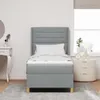 Boxspringbett mit Matratze Hellgrau 90 x 190 cm Stoff Produktbild-Vorschau 3