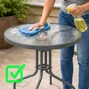 Kulatý zahradní stolek 60 cm, šedý kovový rám a deska z Náhled obrázku produktu 16