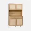 sweeek - Küchenschrank aus Holz und Rattan-Geflecht mit 4 Produktbild-Vorschau 1