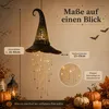 Halloween Deko Hexenhut, beleuchtete Hängedeko aus Metall, Produktbild-Vorschau 2