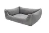 A gray dog bed with raised edges, shown from a side-angle on a white background. Podgląd zdjęcia produktu