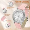Damenuhr Kunstleder, Damen Analog Quarz Uhr mit Kunstleder Produktbild-Vorschau 6