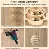 A collage of four images showcasing different components of a cat toy set. Produktbild-Vorschau
