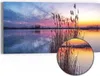 DEQORI Hybrid Leinwand Bild 60x30 cm 'Abendstille am See' Produktbild-Vorschau 1