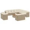 vidaXL 14-tlg. Garten-Sofagarnitur mit Kissen Beige Poly Produktbild-Vorschau 1