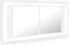 A white LED bathroom mirror cabinet with two mirrored sections, presented against a white background with a subtle glow. Náhľad obrázku produktu