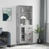 vidaXL Highboard Betongrau 69,5x34x180 cm Holzwerkstoff Produktbild-Vorschau 1