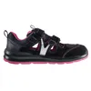 A side view of a black and pink safety sandal for women. Produktbild-Vorschau