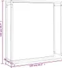 A line drawing of a black metal firewood rack with dimensions indicated. Náhľad obrázku produktu