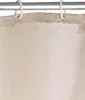 A close-up of a beige shower curtain hanging from a silver shower rod with white rings. Anteprima dell’immagine prodotto