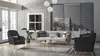 Sofagarnitur 3+3+1 Sitzer Textil Holz Sofa 3 Sitzer Modern Produktbild-Vorschau 2