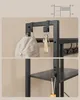 Close-up shots of a multi-level storage shelf with hooks. Produktbild-Vorschau