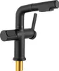 A black kitchen faucet with a pull-out spray head and a digital temperature display. Podgląd zdjęcia produktu