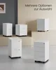 A collection of white mobile filing cabinets displayed in a studio setting with a neutral background. Anteprima dell’immagine prodotto