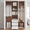 MinteLiv Kleiderschrank 3-türig Weiß/Eiche-Optik 49 cm Produktbild-Vorschau 2