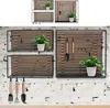 Wandregal 3er Set S-Haken 2 Größen Eisen Holz Regal Produktbild-Vorschau 2