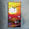 Wandbild Leinwand Bilder mit Uhr 30x60 Malerei Acrylfarbe Produktbild-Vorschau 2