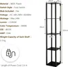 Product specifications and dimensions of a floor lamp with shelves. Produktbild-Vorschau