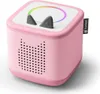A pink Toniebox starter set with cat ears and a rainbow light ring. Produktbild-Vorschau