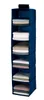 A hanging closet organizer with multiple shelves filled with folded clothes. Anteprima dell’immagine prodotto