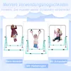 A collage of three images showing children using a gymnastics bar in different configurations, with German text overlays. Voir les images du produit