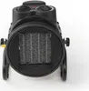A close-up, studio shot of a black and yellow industrial ceramic fan heater against a white background. Produktbild-Vorschau