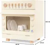 A toy dishwasher with dishes inside, shown from a side angle with dimensions indicated. Náhľad obrázku produktu