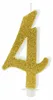 Geburtstagskerze Zahlen 0 bis 9 gold glitzernd 10cm Produktbild-Vorschau 1
