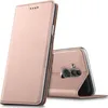 A rose gold flip case for a Huawei Mate 20 Lite phone is shown from two angles against a white background. Produktbild-Vorschau