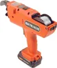 An orange and black electric rebar tying machine with a spool of wire on a white background. Náhled obrázku produktu