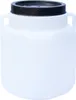 A white plastic barrel with a black screw-on lid and two handles, shown against a white background. Produktbild-Vorschau