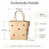 Rice Raffia Tasche mit roten Herzen, handgefertigter Natur Produktbild-Vorschau 5