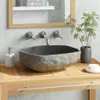 vidaXL Lavabo in pietra di fiume ovale 45-53 cm - Lavabo da Anteprima dell’immagine prodotto 2