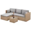 BEAUTYSOFA | SEVILLA Polyrattan Gartenlounge Beige – Produktbild-Vorschau 4