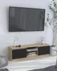 Meuble TV 120 cm, chêne Sonoma, noir, façade avec éclairage Voir les images du produit 4