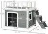 PawHut Hundehütte Hundehaus mit Balkon Erhöhtes Produktbild-Vorschau 3