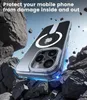 A phone case is shown falling amongst rocks, with text overlay. Náhled obrázku produktu