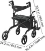 VEVOR Déambulateur et fauteuil de transport 2 en 1 Voir les images du produit 8