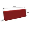 A red cushion with dimensions indicated by measurement lines and text. Voir les images du produit