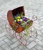 Retro Kinderwagen zum Bepflanzen 58x60x33cm Edelrost Produktbild-Vorschau 1