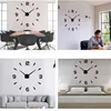 Collage of four images showing 3D wall clocks in different home and office settings. Produktbild-Vorschau