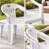 6 Stück Stapelstuhl Bistrostuhl Gartenstuhl MOJAWO PIONA Weiß Kunststoff Produktbild-Vorschau