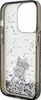 A side view of a transparent phone case with black glitter inside. Produktbild-Vorschau